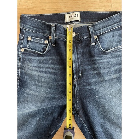 AGOLDE Sophie‎ High Rise Crop Skinny Stretch Denim Jean With Raw Hem sz 26 - Picture 5 of 6